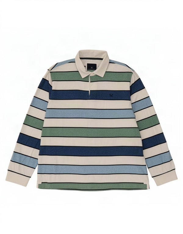 Crew Clothing Muška ragbi polo majica dugih rukava 2XL na višebojne pruge