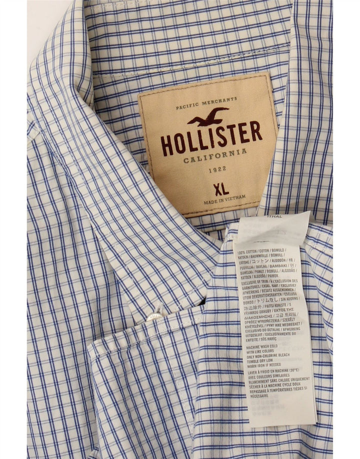 HOLLISTER Muška košulja XL plavi karirani pamuk