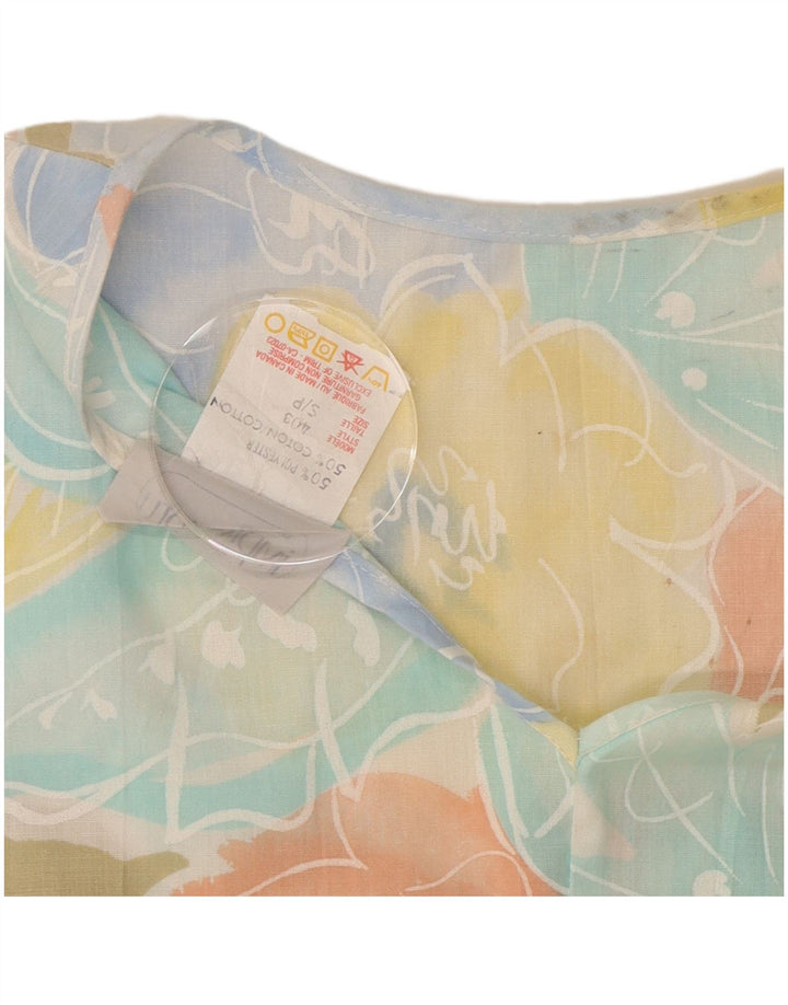 Improvizirani ženski gornji dio kratke bluze UK 10 malih raznobojnih cvjetnih poliestera