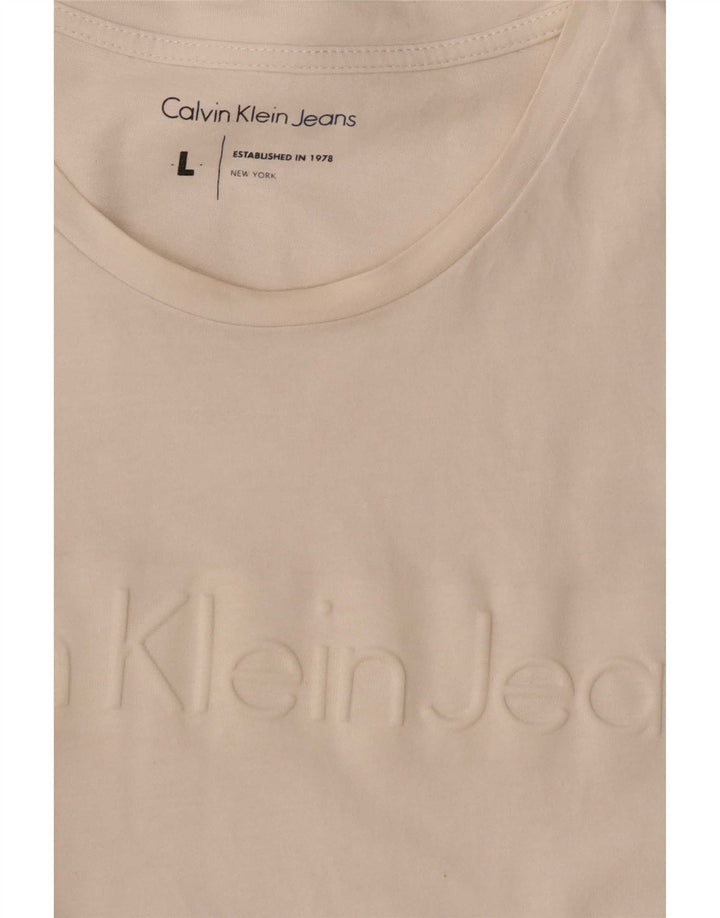 Calvin Klein Jeans Muška velika bijela majica s grafičkim motivima