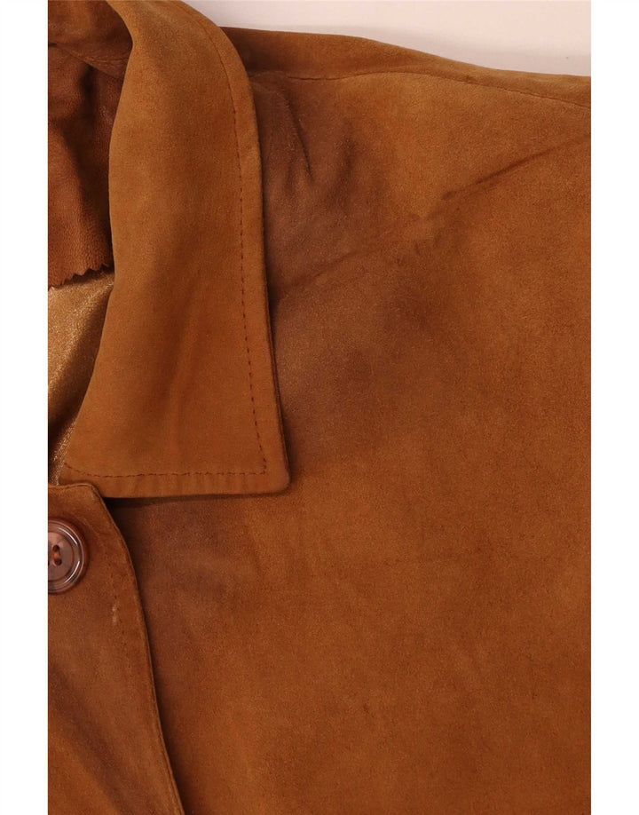 Vintage ženski preveliki kožni kaput UK 20 2XL smeđa koža