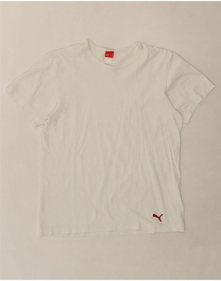 PUMA Womens T-Shirt Top UK 14 Medium White Vintage Puma and Second-Hand Puma from Messina Hembry 