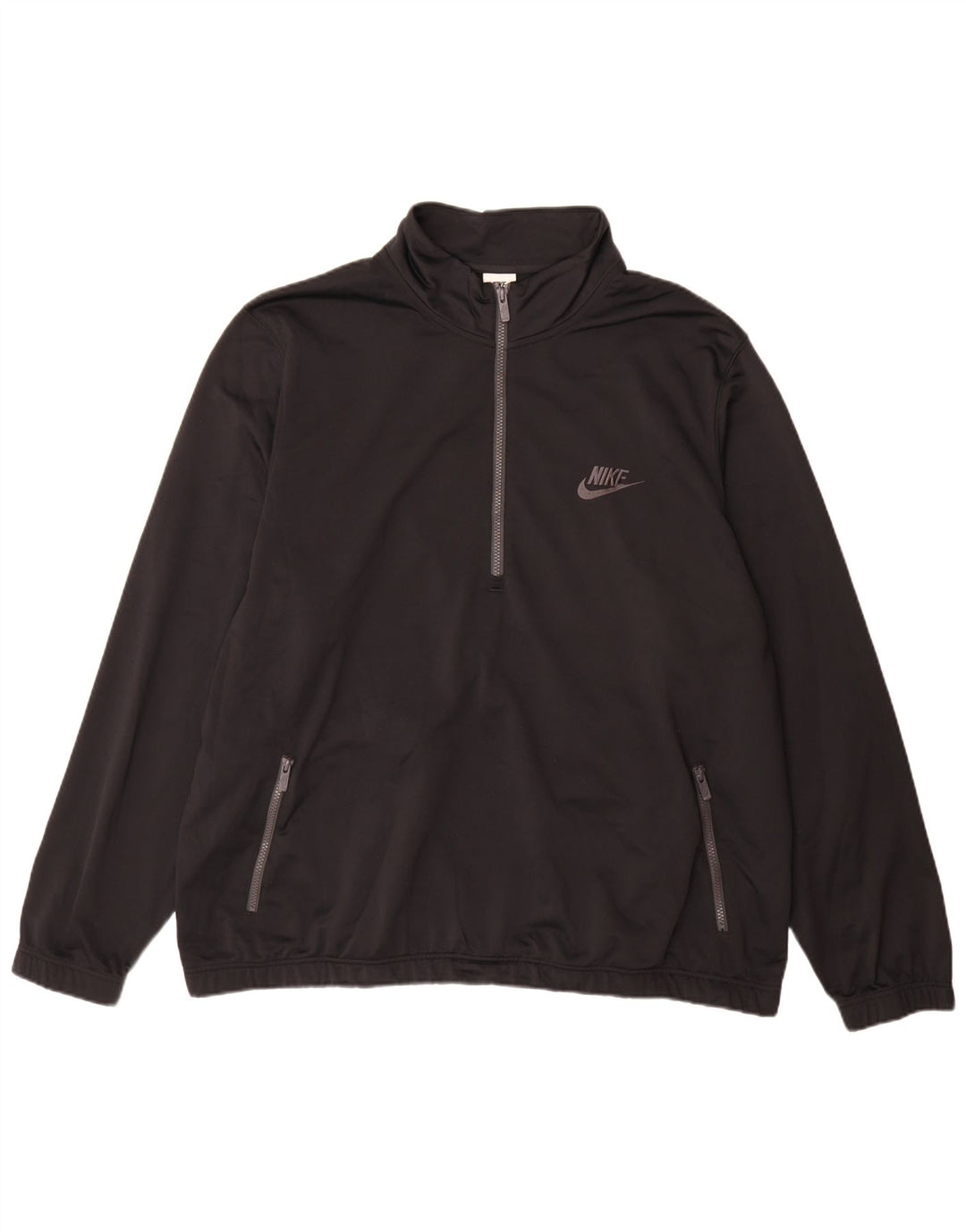 Nike muška majica s izrezom na patentni zatvarač 3XL crni poliester