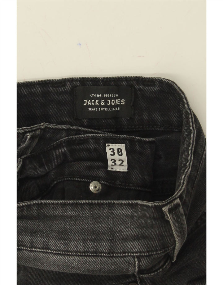 JACK & JONES Mens GLENN Distressed Slim Jeans W30 L32 Grey Cotton Vintage Jack & Jones and Second-Hand Jack & Jones from Messina Hembry 