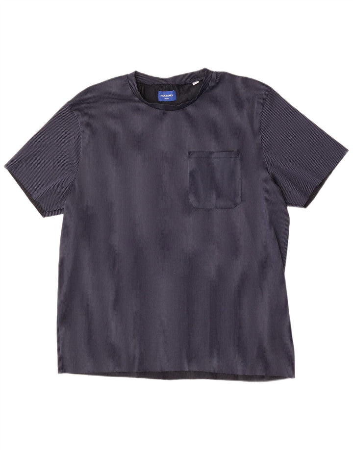 Jack & Jones muška majica kratkih rukava 2XL tamnoplavi poliester na pruge