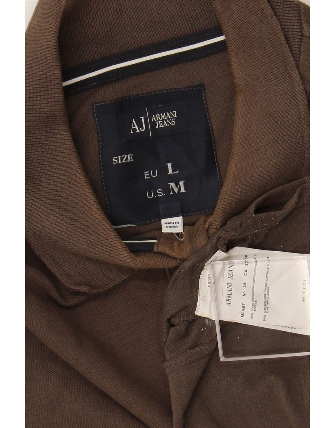 ARMANI JEANS Muška polo majica dugih rukava Srednje smeđi pamuk