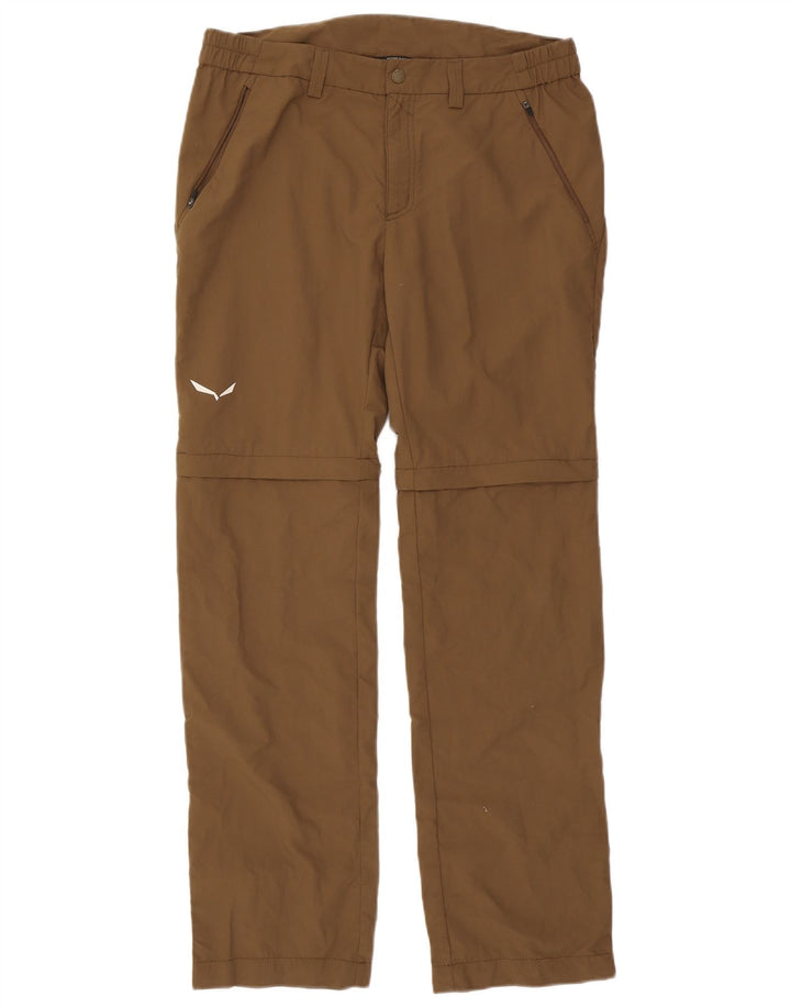 Vintage muške ravne chino hlače srednje veličine W32 L32 od smeđeg poliamida