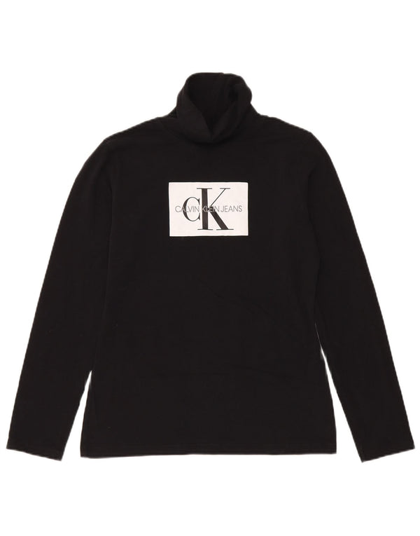 Calvin Klein Jeans Ženska majica dugih rukava s grafikom UK 14 velika crna
