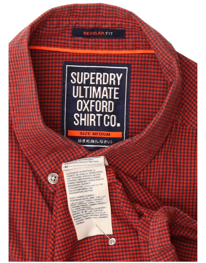 SUPERDRY muška košulja standardnog kroja srednje crvene boje od gingham pamuka