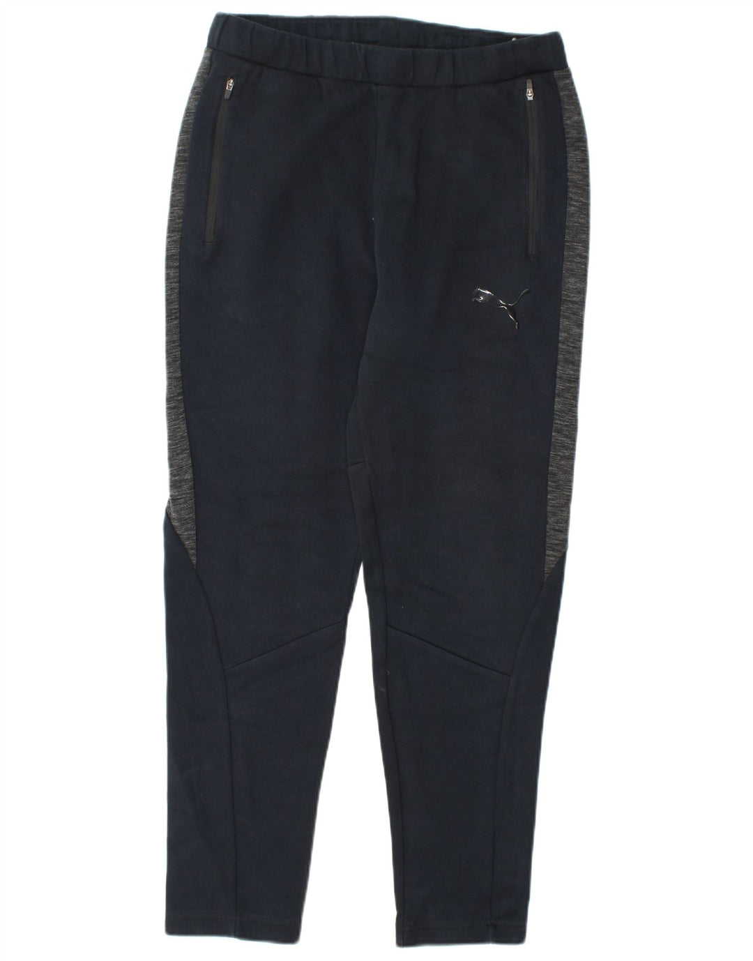 PUMA Mens Tracksuit Trousers Medium  Navy Blue Colourblock Cotton