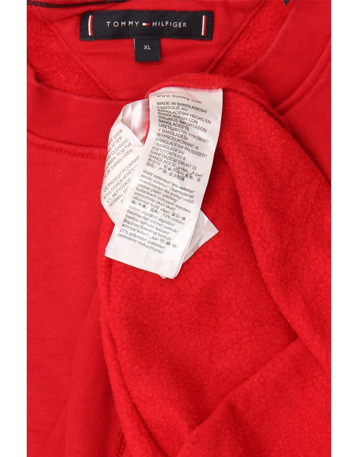 TOMMY HILFIGER Muški džemper XL, crveni pamuk