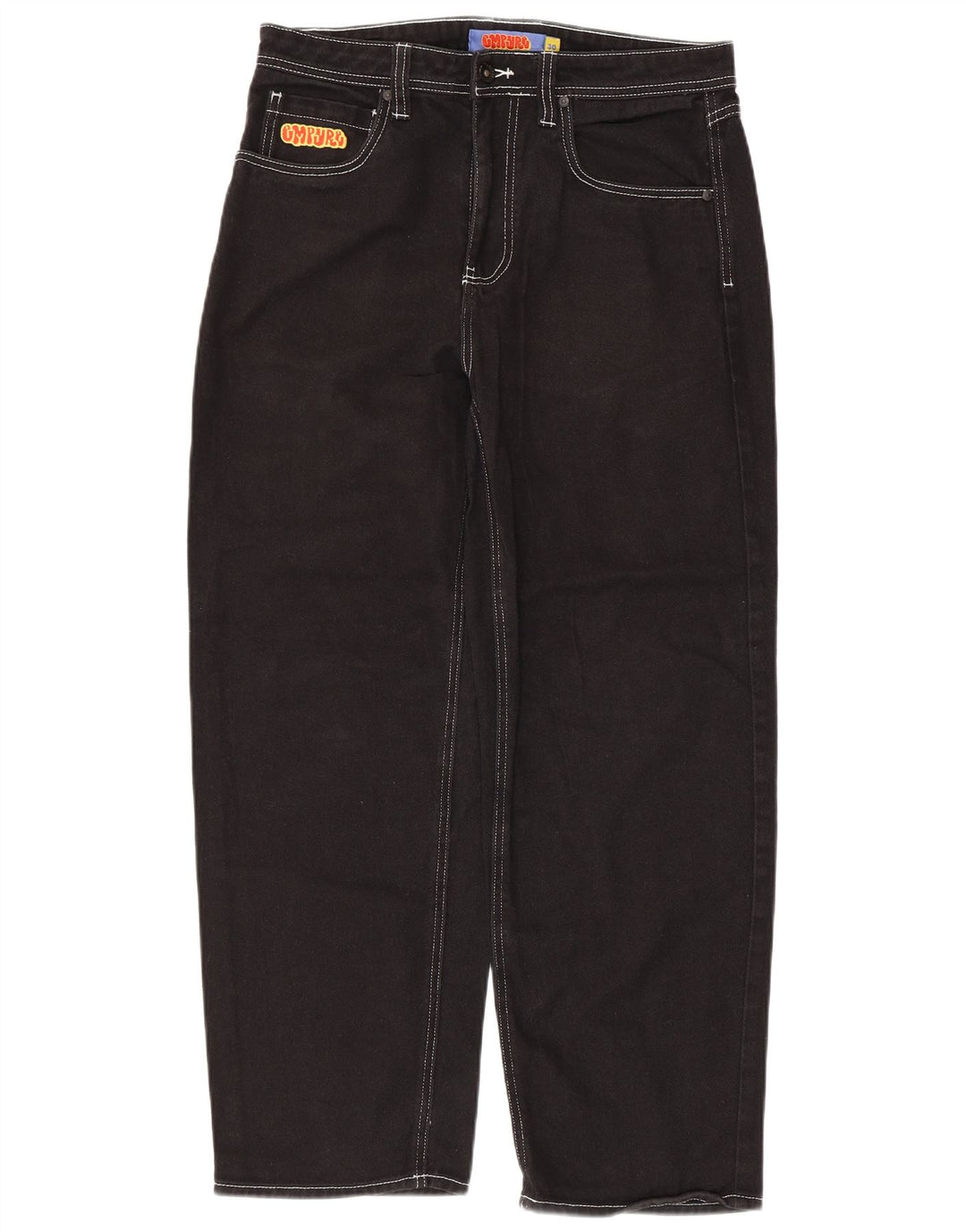 VINTAGE muške sužene traperice W30 L28 crni pamuk