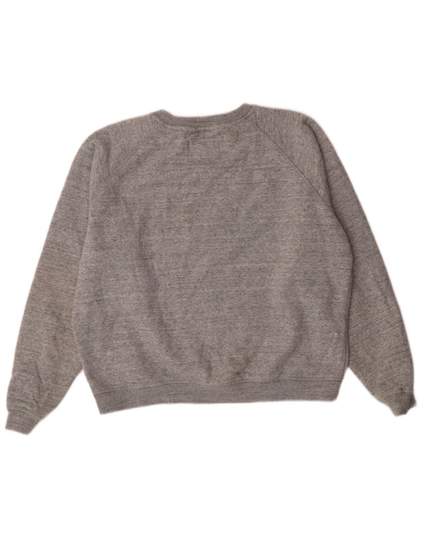 Jack Wills Womens Crop Sweatshirt Jumper UK 14 Large Grey Flecked Cotton