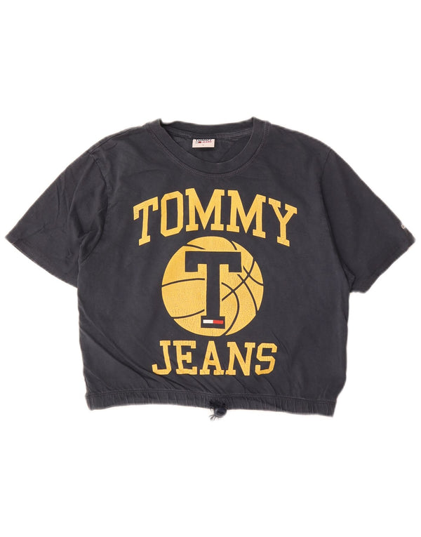 Tommy Hilfiger Ženska skraćena majica kratkih rukava s grafičkim motivima UK 10 Mala tamnoplava pamuk