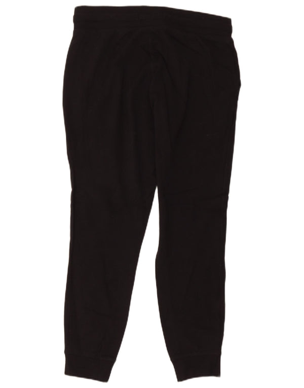 Jack Wills Womens Crop Tracksuit Trousers Joggers UK 12 Medium Black Cotton