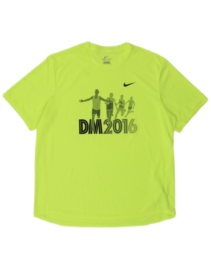 Nike Dri Fit Graphic majica kratkih rukava, veliki zeleni poliester