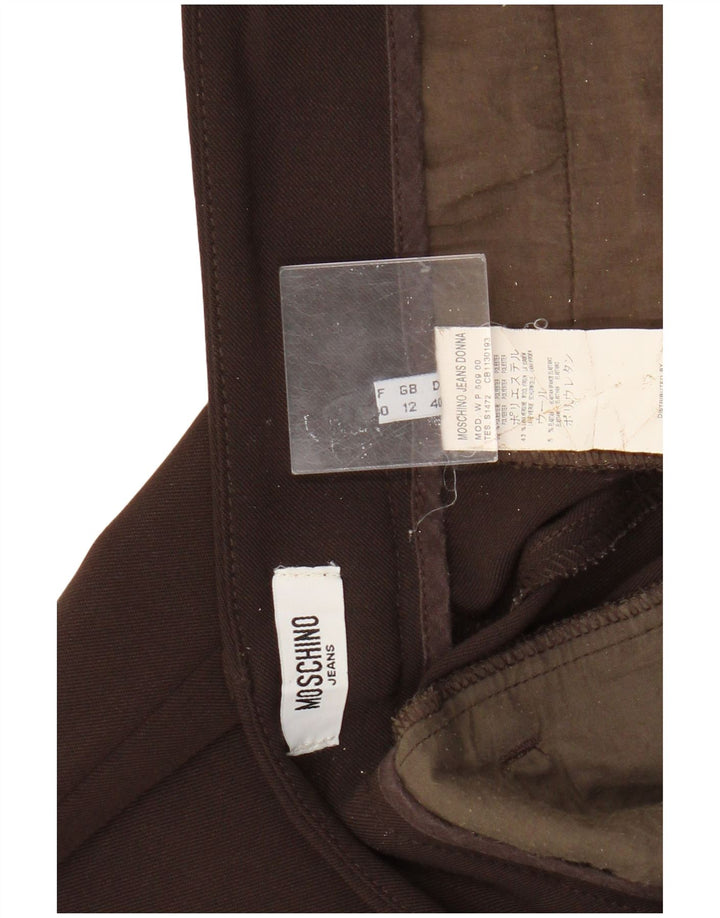 Moschino ženske uske chino hlače UK 12 srednje W32 L29 smeđi poliester