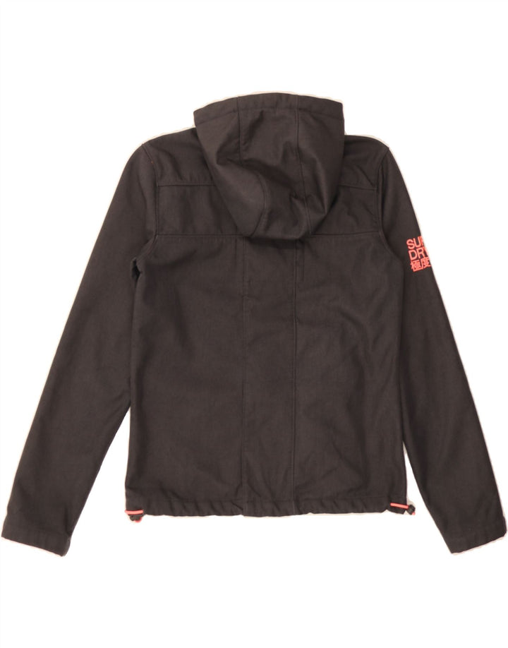 SUPERDRY Womens Graphic Windbreaker Jacket UK 10 Small Grey Vintage Superdry and Second-Hand Superdry from Messina Hembry 