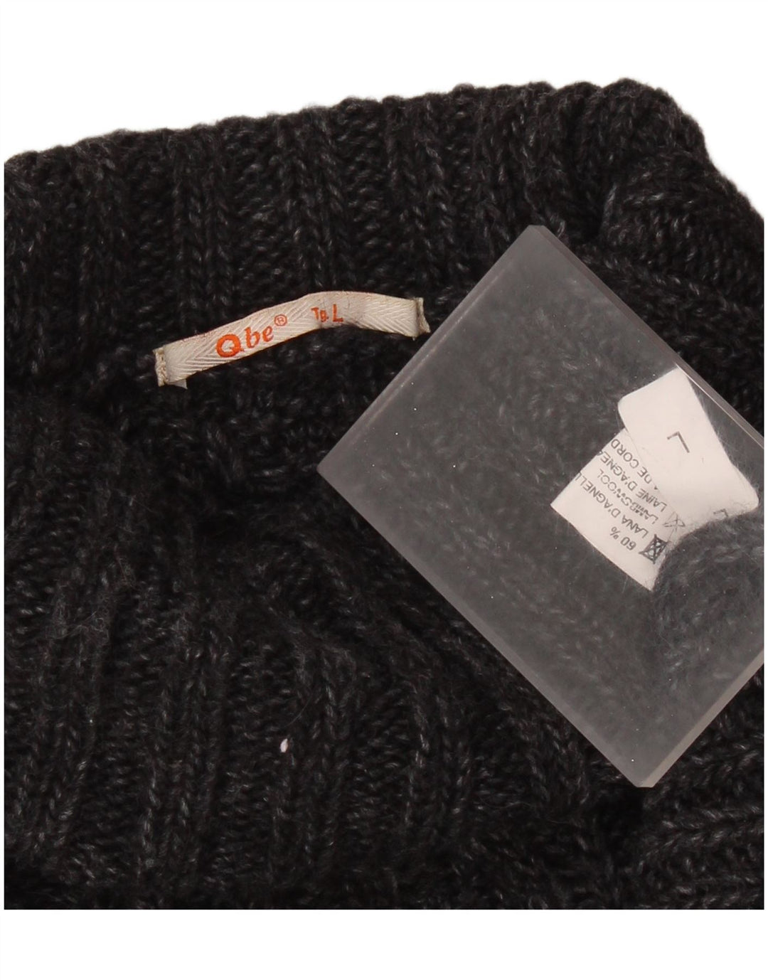 Vintage muški pulover s rol izrezom, velika siva janjeća vuna