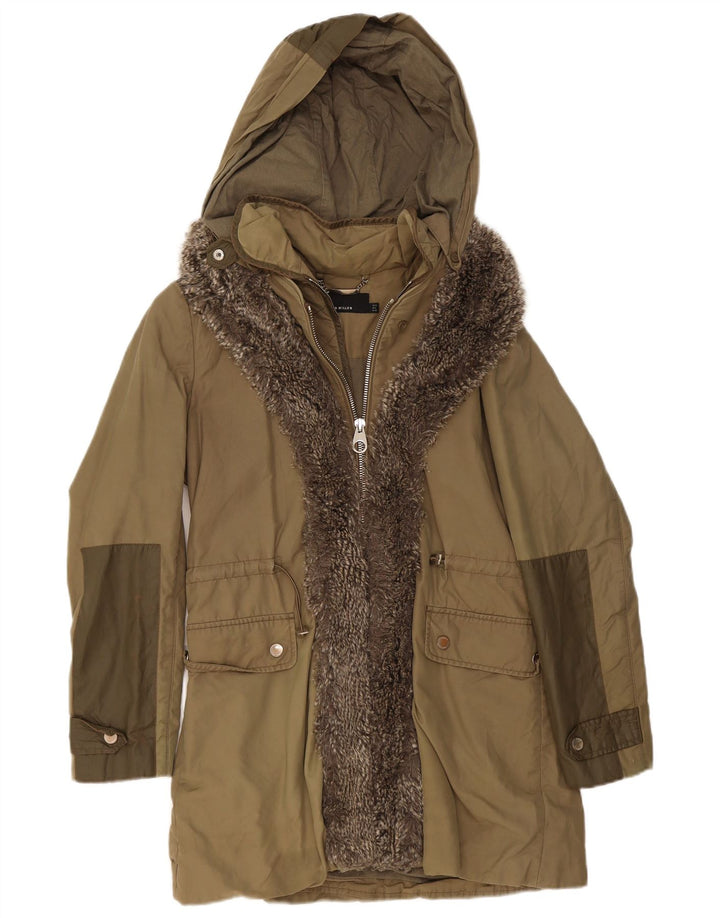 Ženska parka jakna s kapuljačom Karen Millen UK 12, srednji kaki poliester