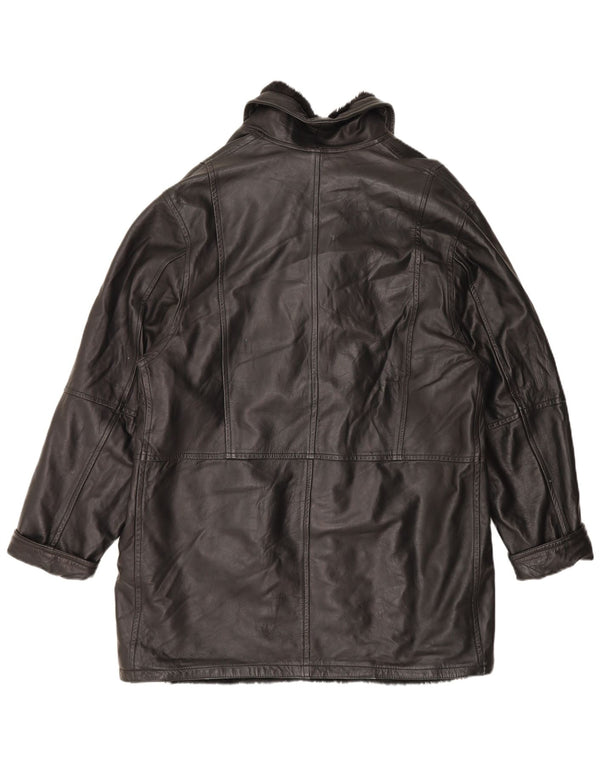 Vintage muška jakna s ovčicama UK 42 XL crna koža