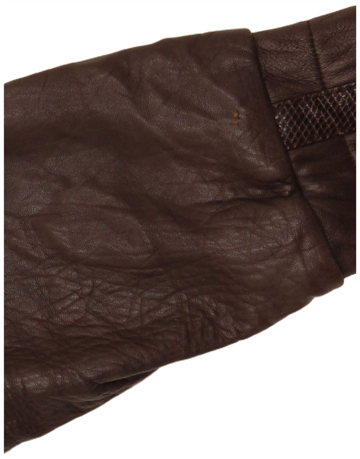 VINTAGE ženska kožna jakna UK 14 Srednje smeđa Argyle/Diamond koža