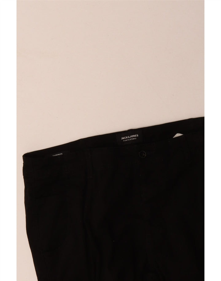 JACK & JONES Muške sužene joggers kargo hlače W36 L29 crni pamuk
