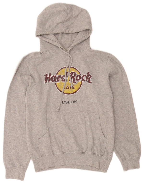 Ženska majica s kapuljačom Hard Rock Cafe Lisbon Graphic UK 14 srednje sivi pamuk