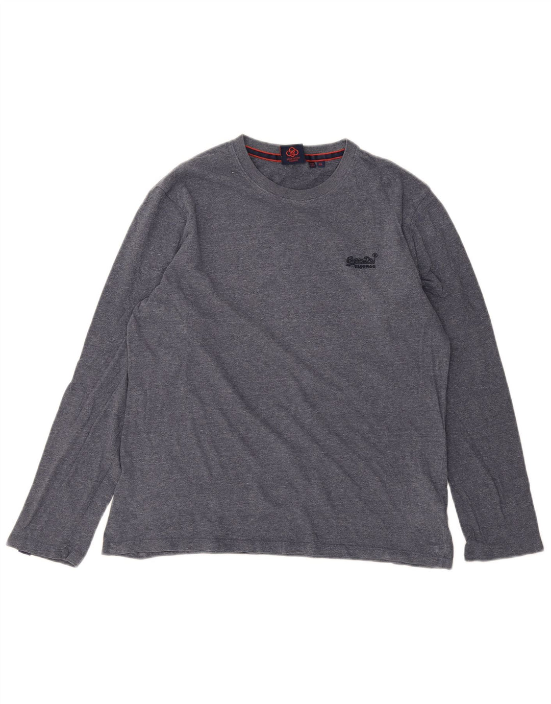 SUPERDRY muška majica s dugim rukavima XL, plavi flekasti pamuk