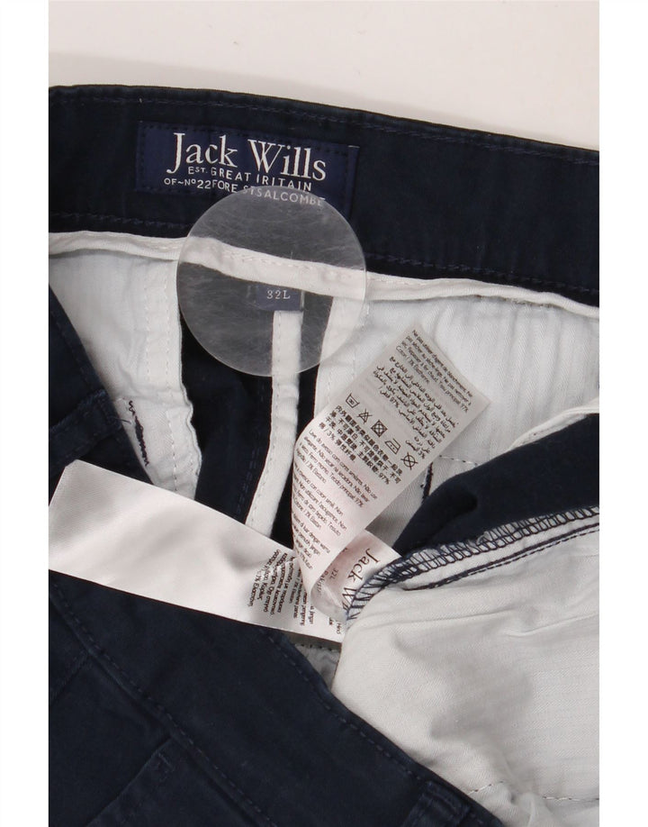 JACK WILLS Muške chino hlače s klinovima W32 L29 tamnoplavi pamuk