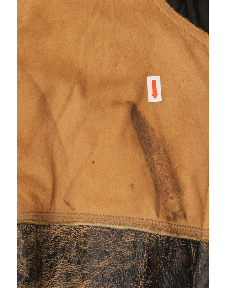 ENERGIE Muška šerpa jakna UK 40 Large Brown Patchwork Pamuk