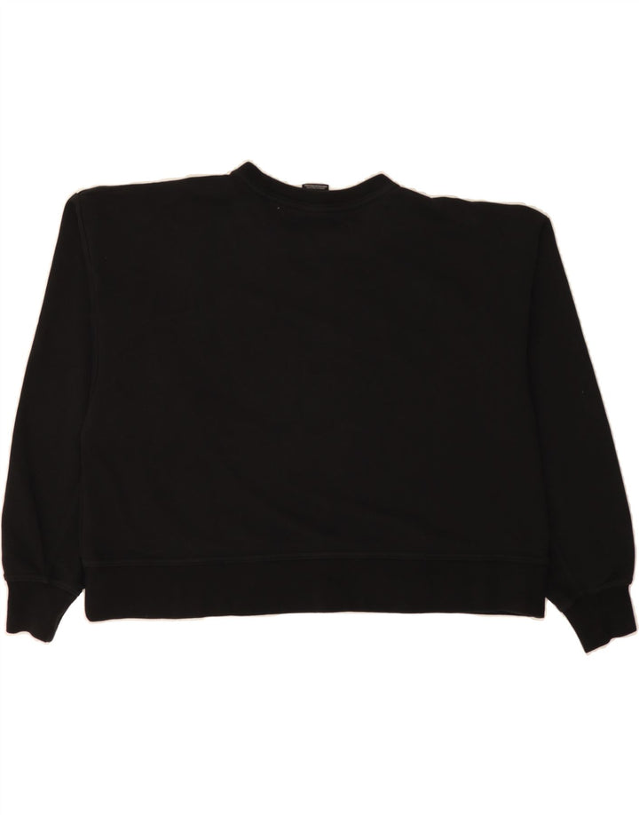 NIKE Womens Oversized Crop Sweatshirt Jumper UK 10 Small Black Cotton Vintage Nike and Second-Hand Nike from Messina Hembry 