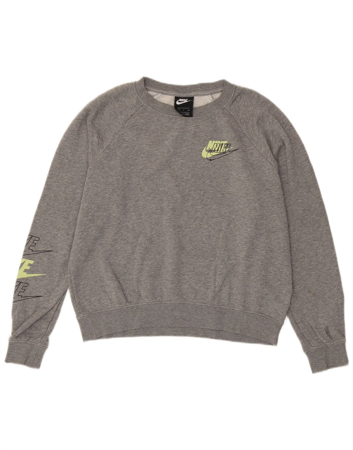 Nike ženska prekomjerna majica s kratkim rukavima UK 10 Small Grey Flecked