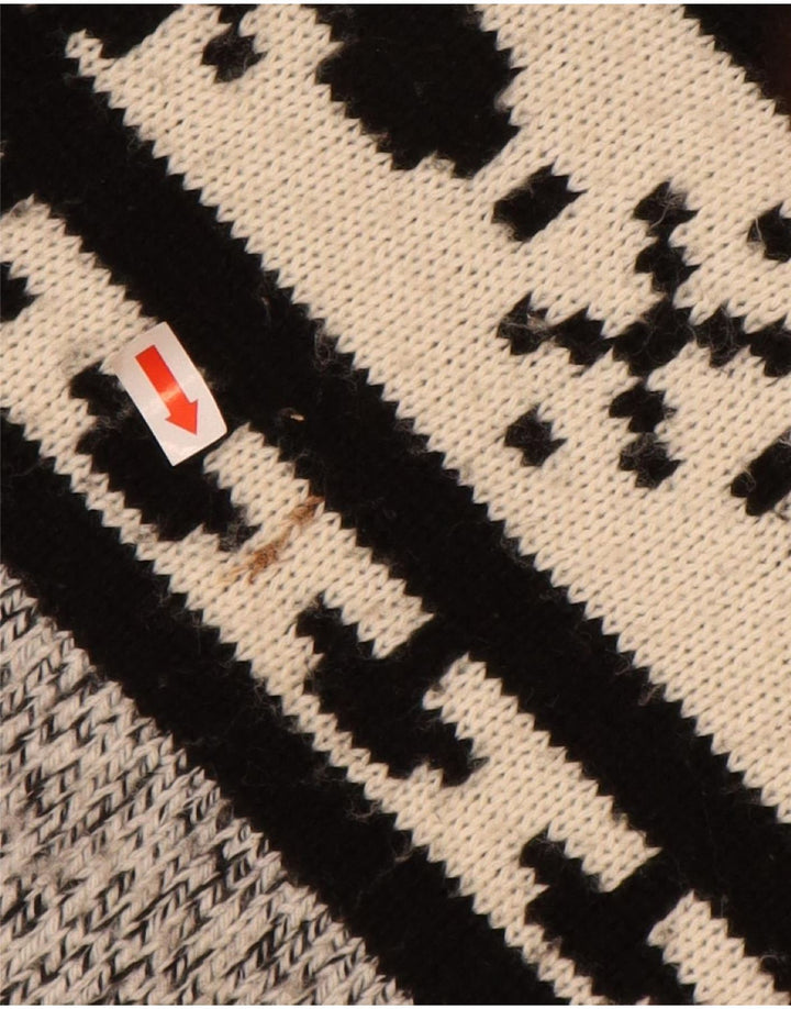 VINTAGE muški pulover s rol izrezom 2XL sivi Fair Isle akril