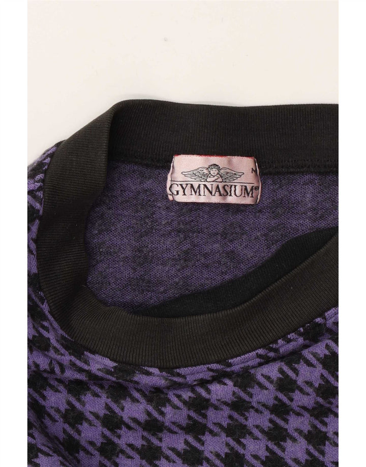 Gymnasium ženska majica dugih rukava UK 14 srednje ljubičasta houndstooth
