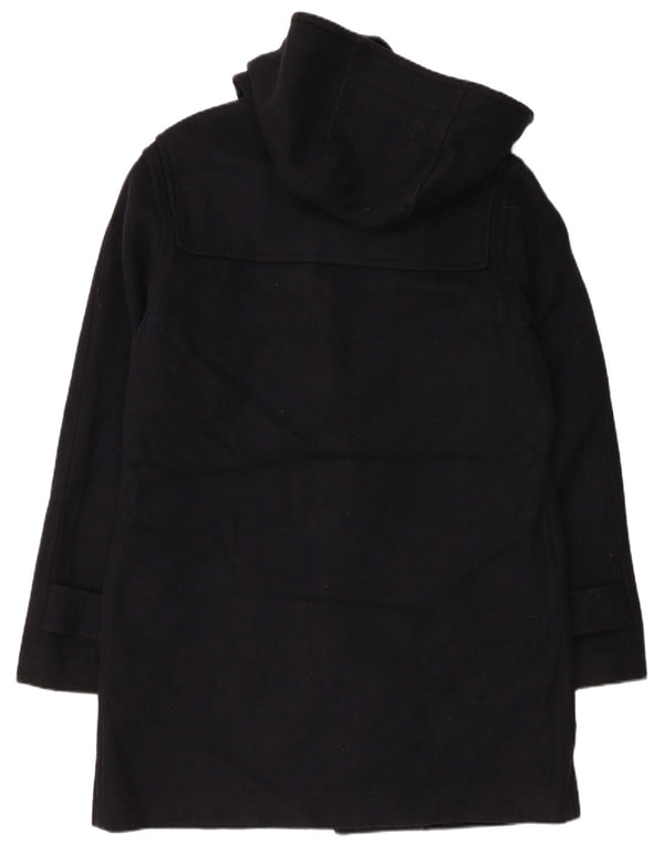 VINTAGE ženski duffle kaput s kapuljačom UK 18 XL tamnoplava vuna