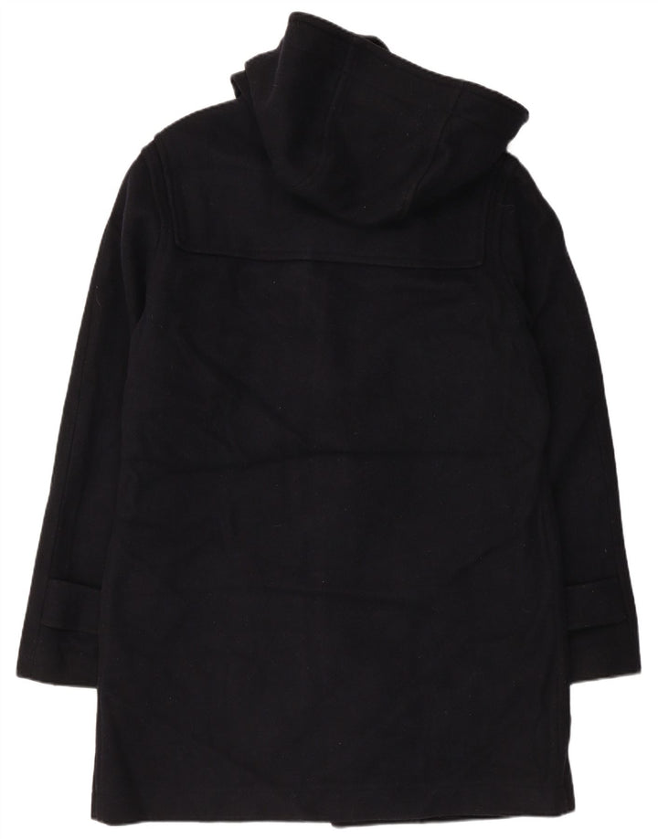 VINTAGE ženski duffle kaput s kapuljačom UK 18 XL tamnoplava vuna