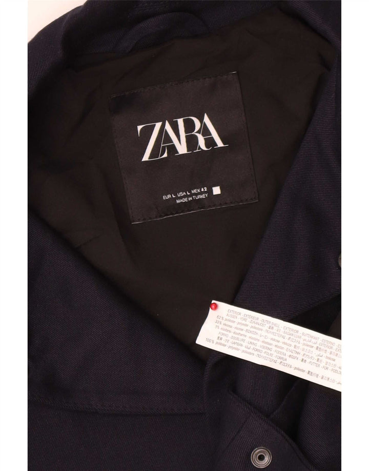 Zara muška bomber jakna UK 40 veliki tamnoplavi poliester