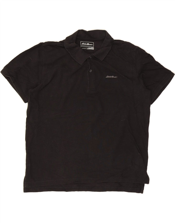 EDDIE BAUER Mens Polo Shirt XL Black Cotton Vintage Eddie Bauer and Second-Hand Eddie Bauer from Messina Hembry 