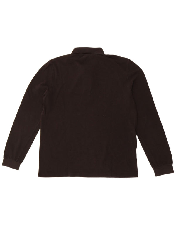 Lacoste muška klasična polo majica dugih rukava veličine 4, srednje crni pamuk