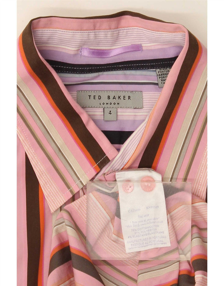 Ted Baker, muška majica standardnog kroja, veličina 4, pamuk na velike ružičaste pruge