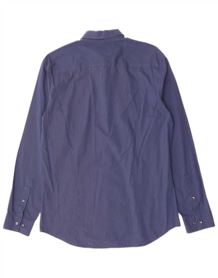 CALVIN KLEIN muška košulja veličina 15 15 1/2 srednje tamnoplava pamuk na pruge