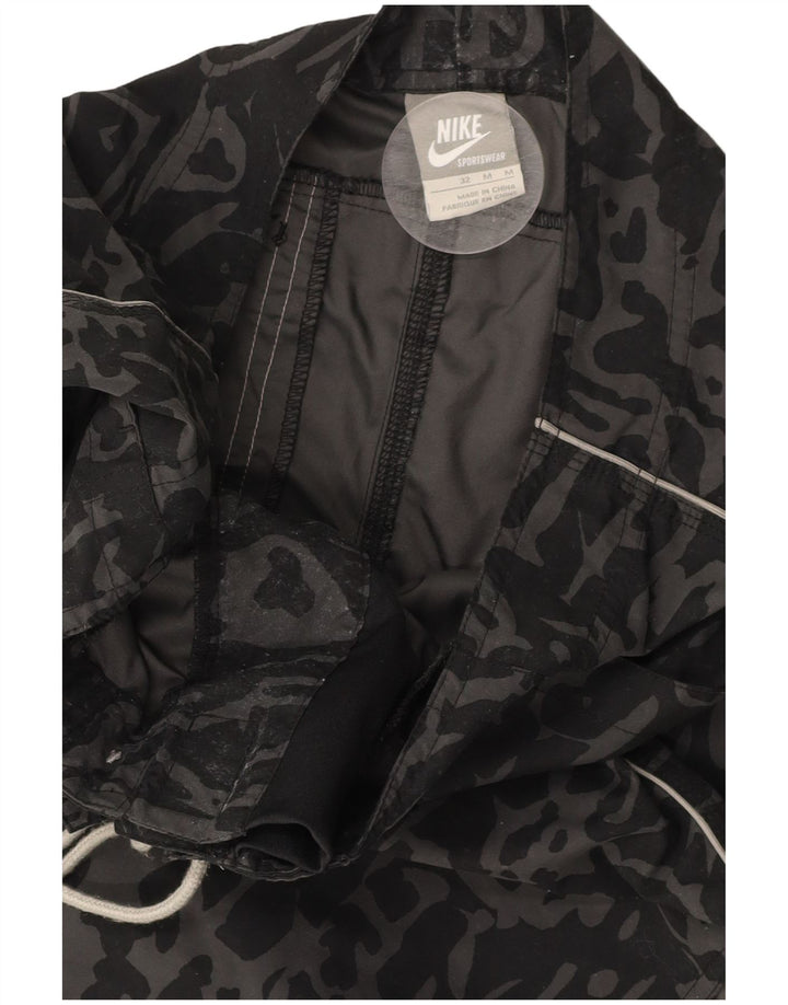 NIKE Muške kratke kupaće hlače s apstraktnim uzorkom srednje crne