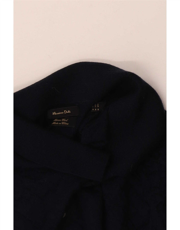 Massimo Dutti muški džemper s polo ovratnikom srednje tamnoplave vune