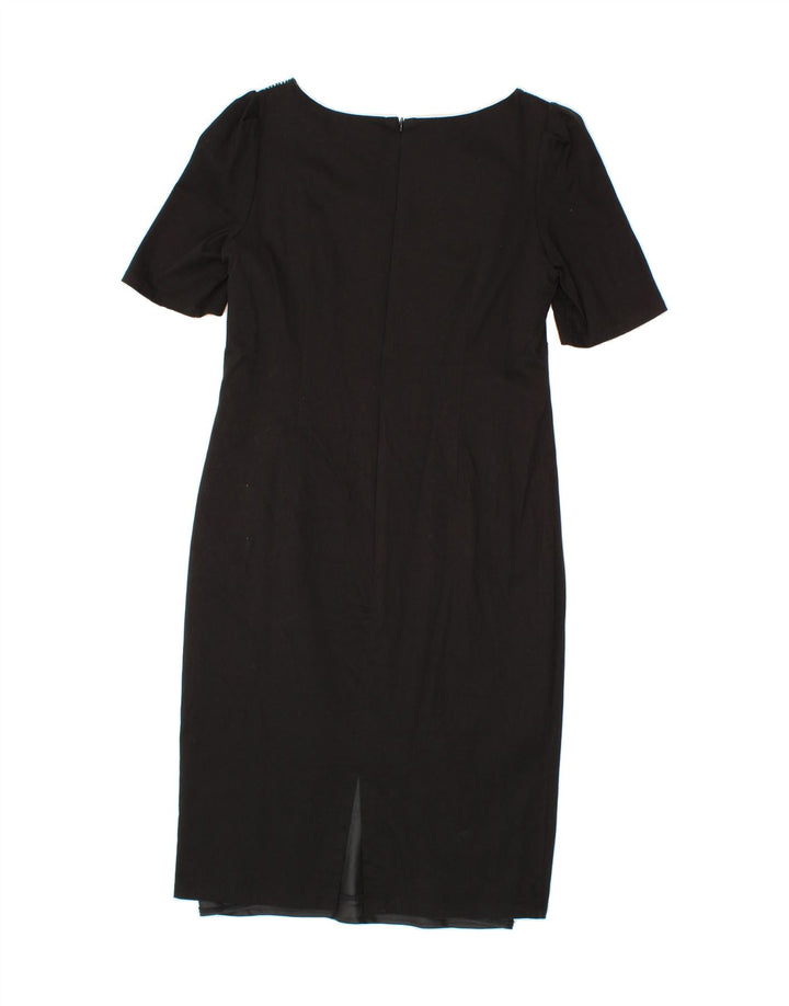 PER UNA Womens Sheath Dress UK 14 Medium Black Striped Cotton Vintage Per Una and Second-Hand Per Una from Messina Hembry 