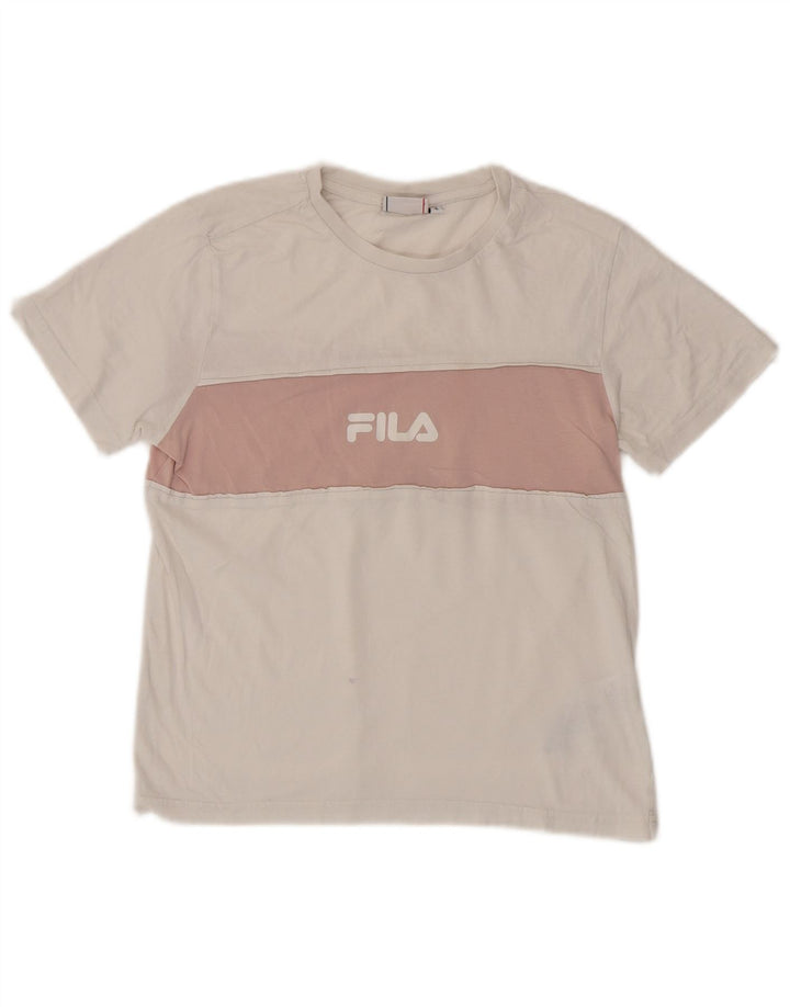 FILA Ženska majica kratkih rukava s grafičkim motivima UK 10 Small White Colourblock Pamuk