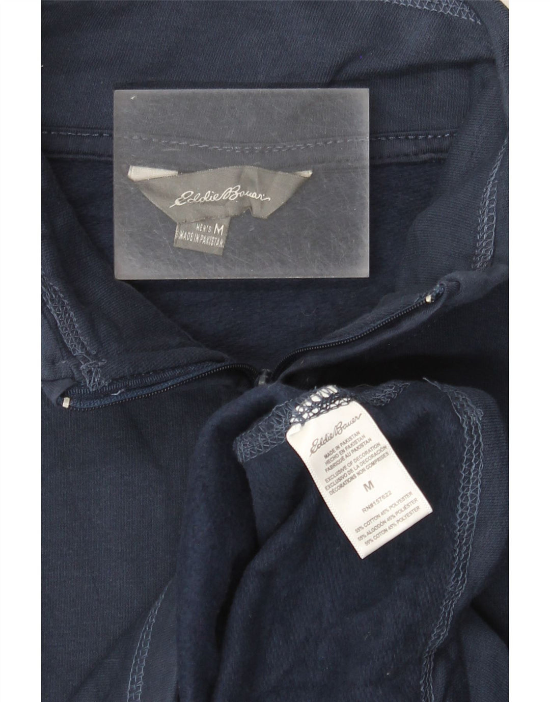 EDDIE BAUER Muška dukserica s izrezom na patentni zatvarač Srednji tamnoplavi pamuk