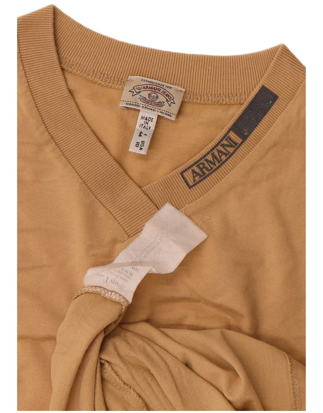 Armani Jeans Ženska majica kratkih rukava IT 44 srednje bež pamuk