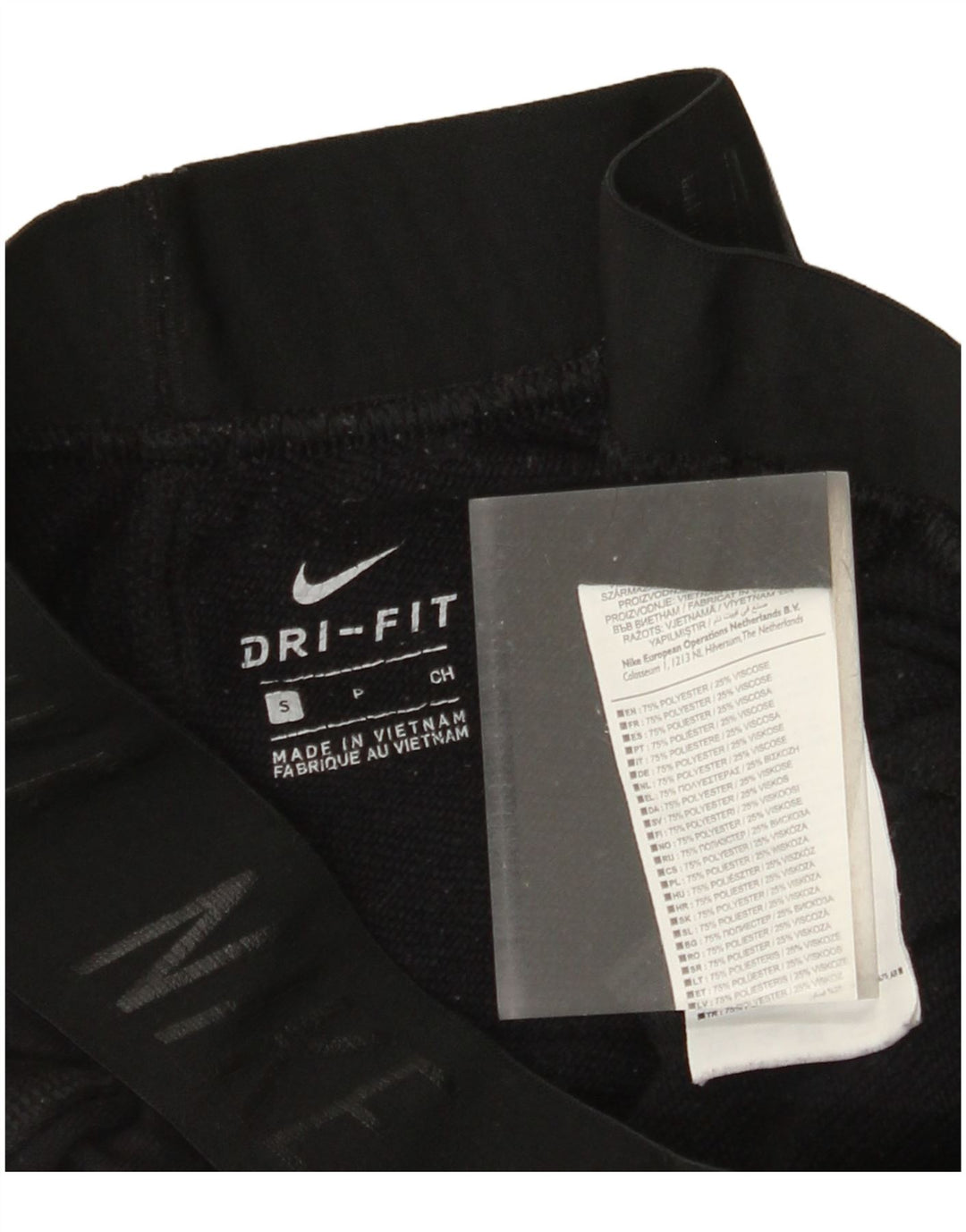 NIKE Ženske Dri Fit Graphic Trenirke Hlače UK 10 Male crne