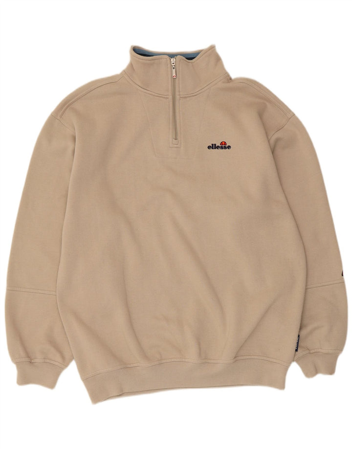 Ellesse muška majica s izrezom s patentnim zatvaračem Srednje bež poliester
